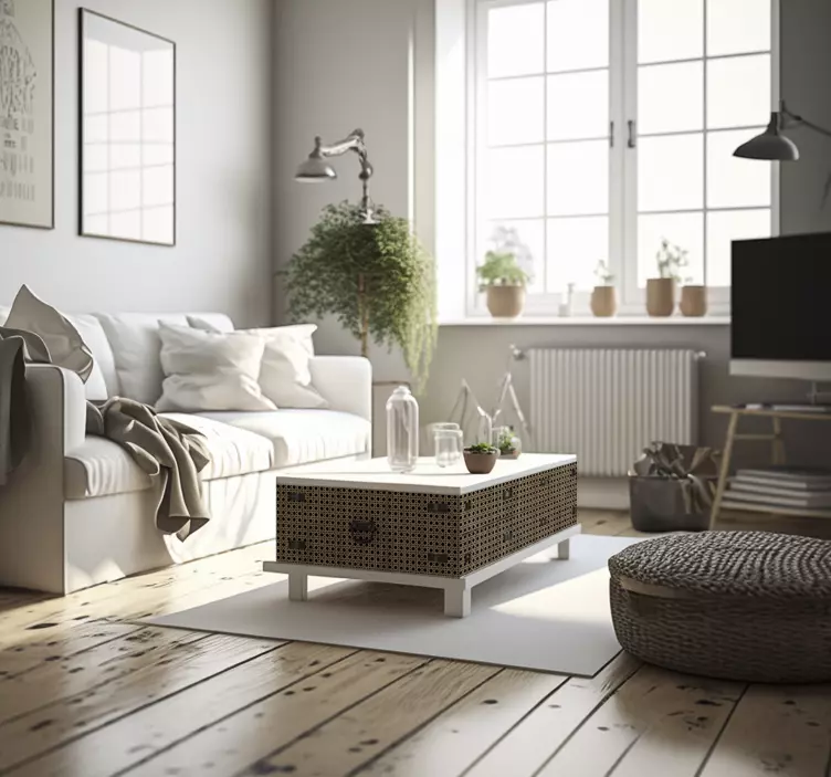 Brown cannage decals for furniture - TenStickers