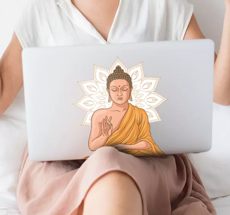 Laptop sticker of buda yoga - TenStickers