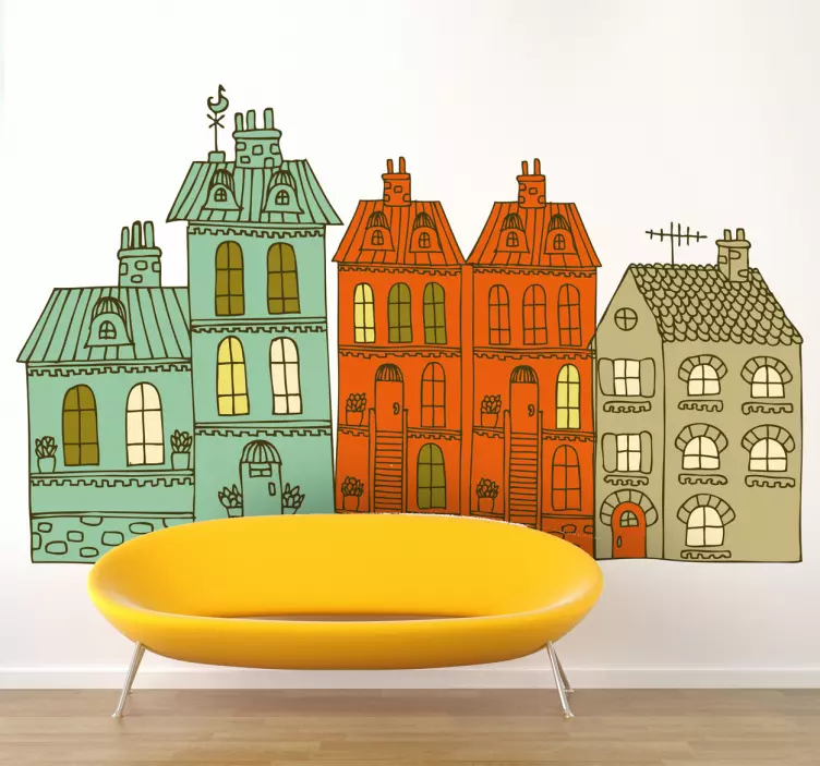Building Illustrations Wall Sticker - TenStickers