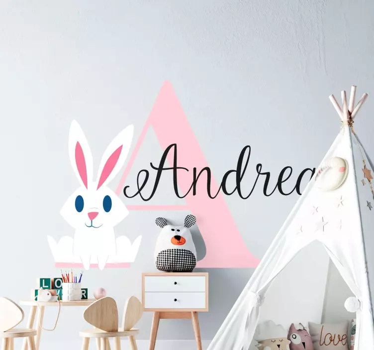 Bunny Name Personalisation wall stickers for kids - TenStickers