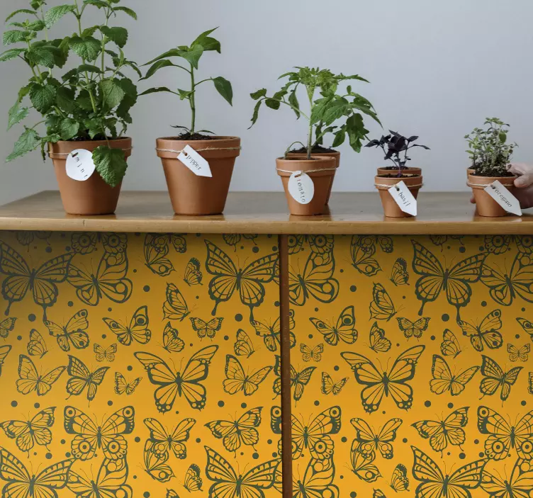 Butterfly Plant Background nature wall sticker - TenStickers