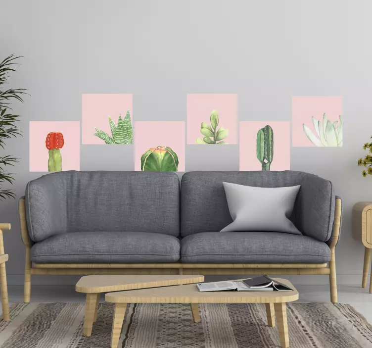 Cactus Plant Collection wall sticker - TenStickers