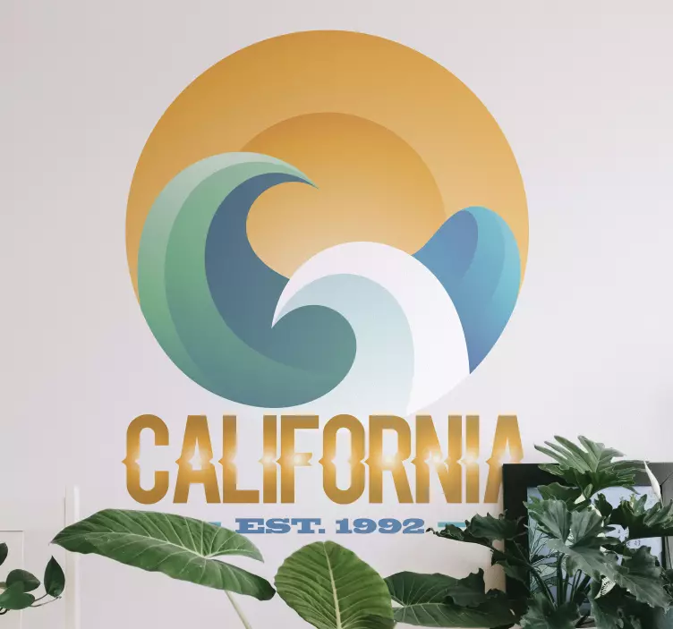 California Waves Sunset location wall sticker - TenStickers