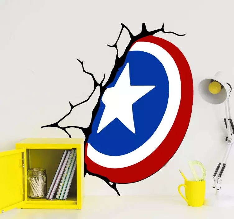 Captain America's shield superhero wall sticker - TenStickers