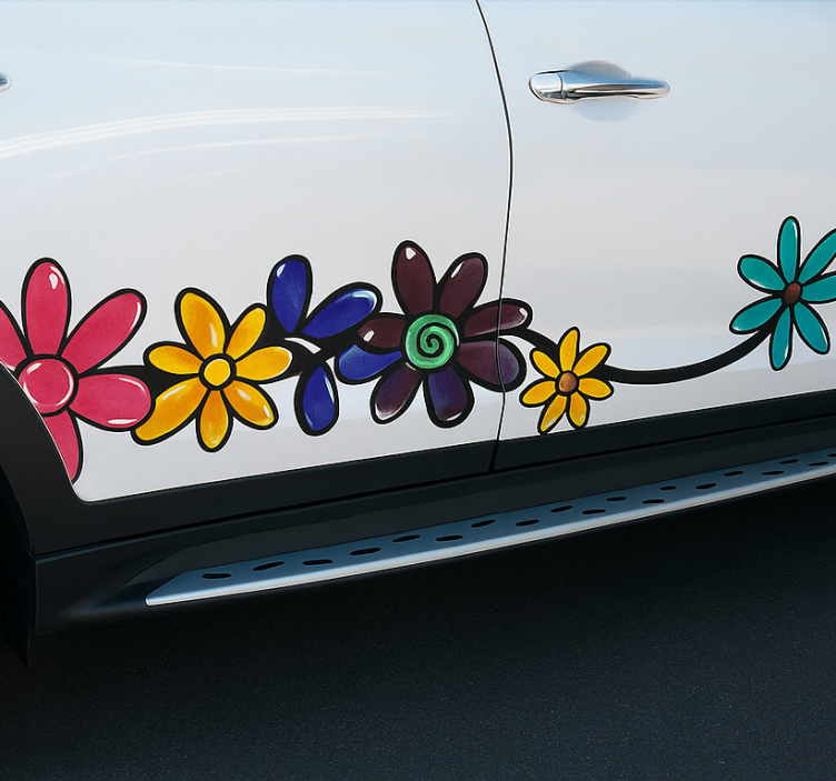 Car decal floral vehicle wrap - TenStickers