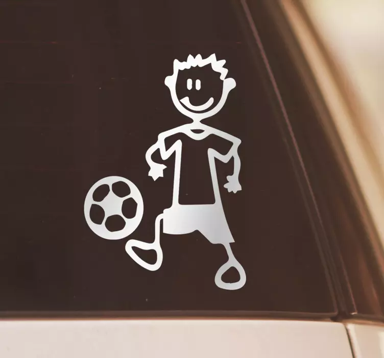 Car decal happy soccer player - TenStickers