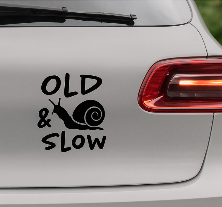 Car decal old and slow snail - TenStickers