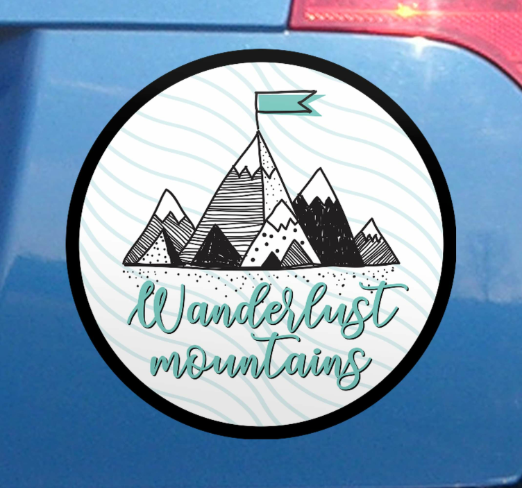 Car decal wanderlust mountain peaks - TenStickers