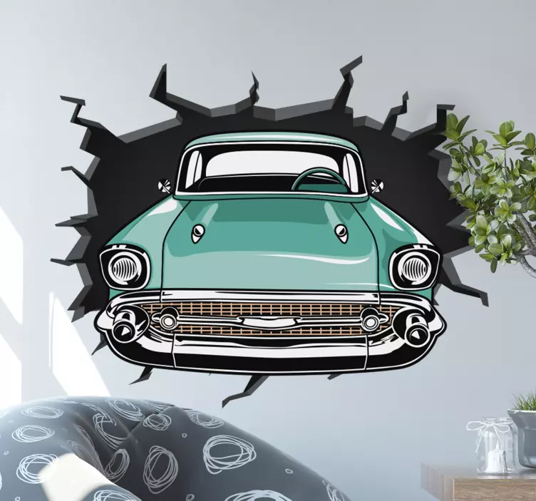 Car through Berlin wall vehicle sticker - TenStickers