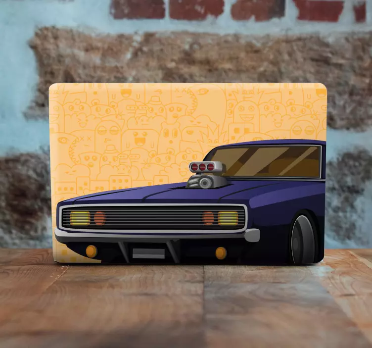 Cartoon Muscle Car laptop skin - TenStickers