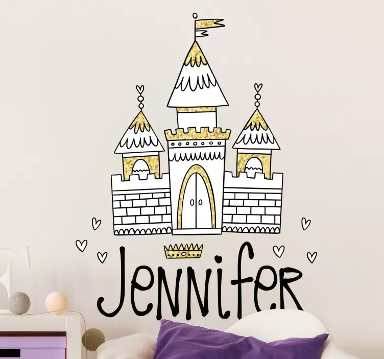 Castle Personalization Option wall stickers for kids - TenStickers