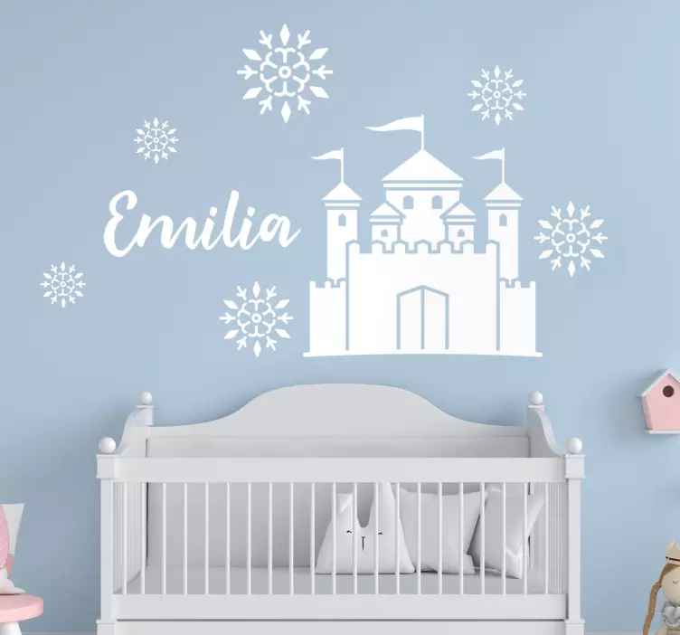Custom castle and snowflakes wall stickers for kids - TenStickers