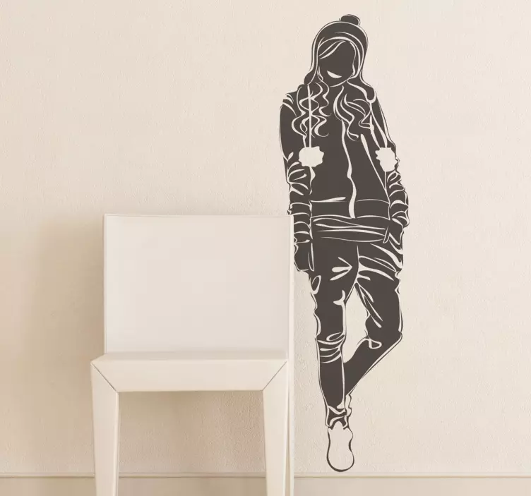 Casual Teenage Model Wall Sticker - TenStickers