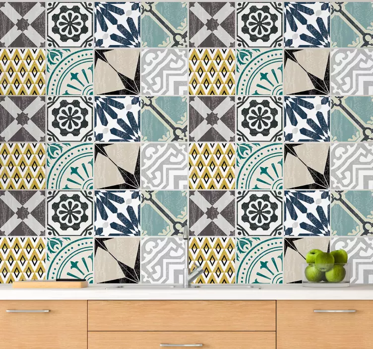 Cement look tile wall sticker - TenStickers