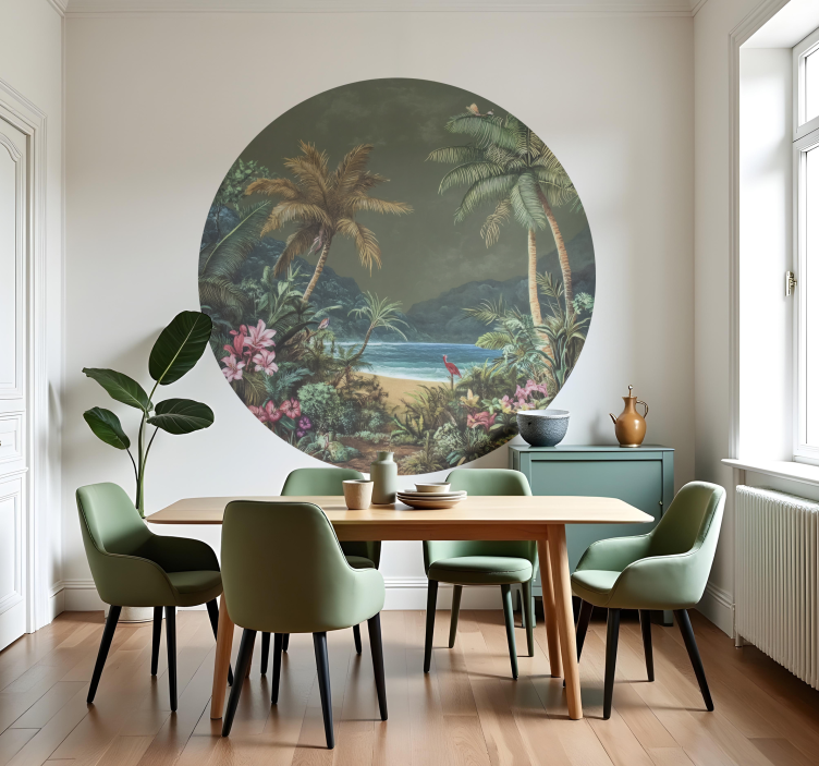 Cercle tropical oasis wall decal - TenStickers