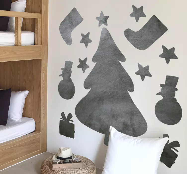 Chalkboard Christmas Tree write on sticker - TenStickers