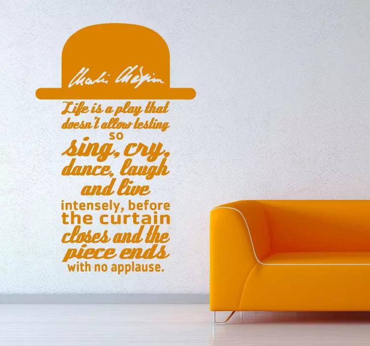 Charlie Chaplin Quote Wall Sticker - TenStickers