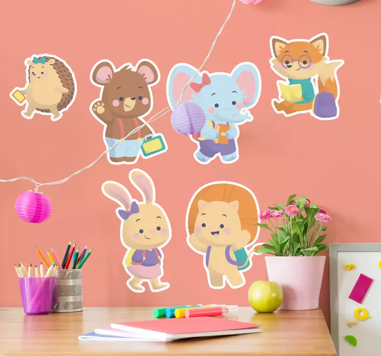 Charming Animal Friends wall stickers for kids - TenStickers