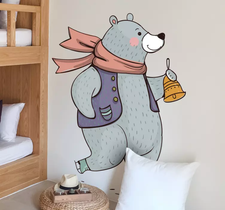 Charming Bear Character pet wall sticker - TenStickers
