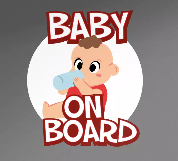 Charming Baby Sipping Baby on board sticker - TenStickers