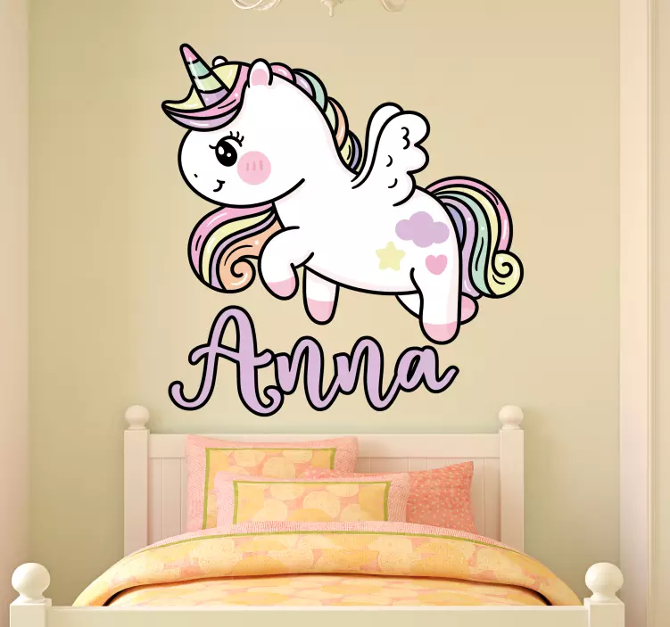 Custom unicorn figurine wall stickers for kids - TenStickers