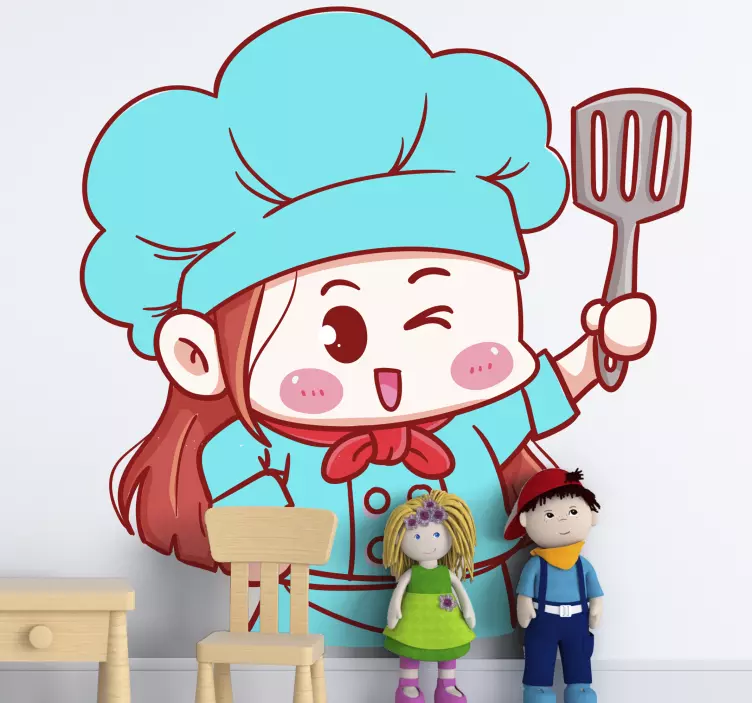 Cheerful Chef Character cuisine wall sticker - TenStickers