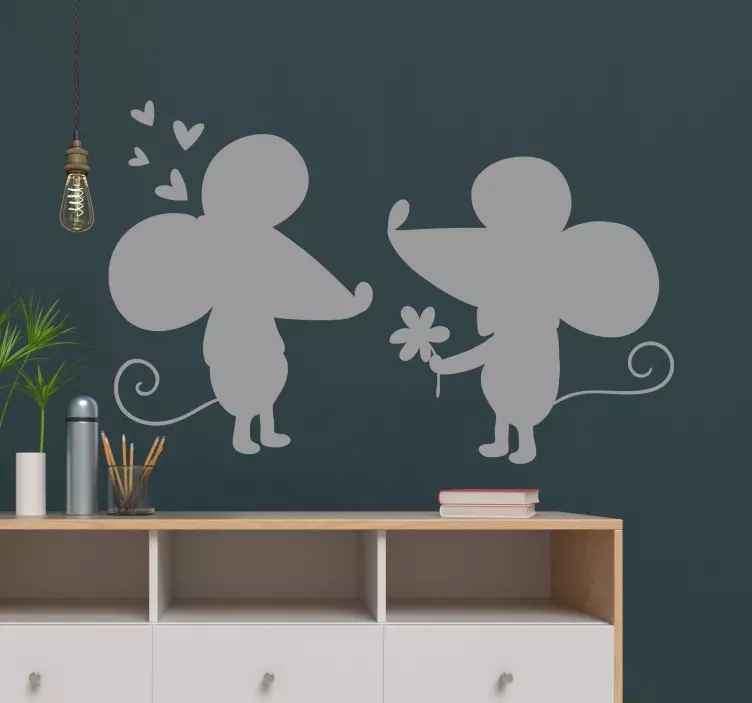 Cheerful Mice Couple pet wall sticker - TenStickers