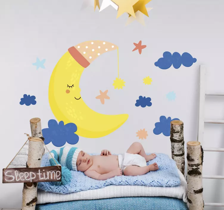 Cheerful Moon Decor wall stickers for kids - TenStickers