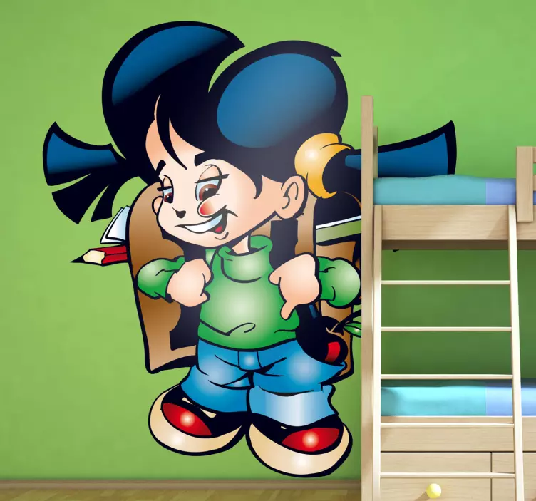 Cheerful School Kid wall stickers for kids - TenStickers