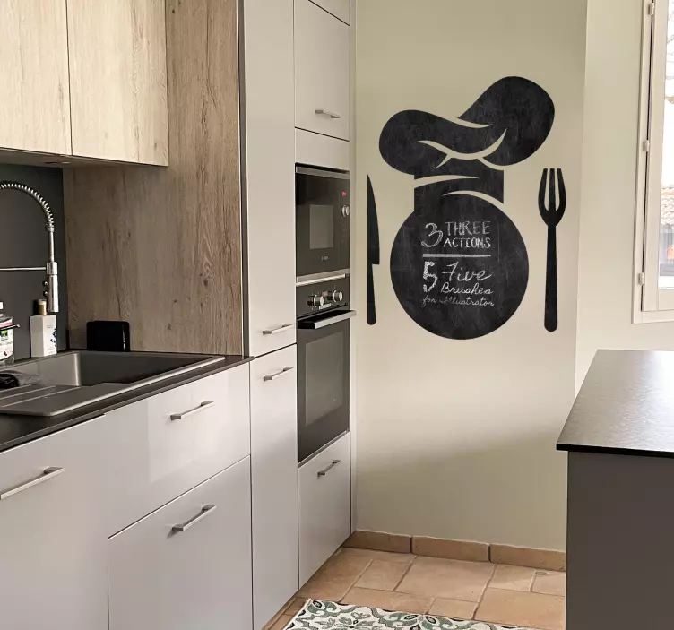 Chef chalkboard wall sticker - TenStickers