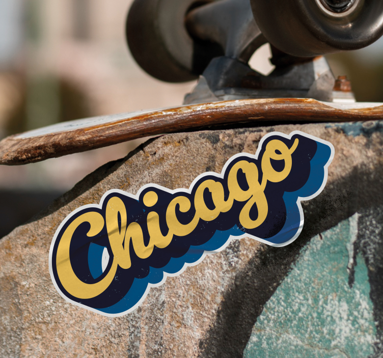 Chicago text decal wall sticker - TenStickers