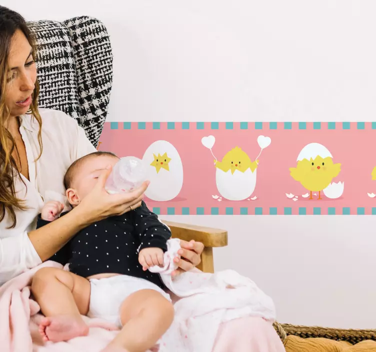 Chick Eggs Wall Border Sticker - TenStickers
