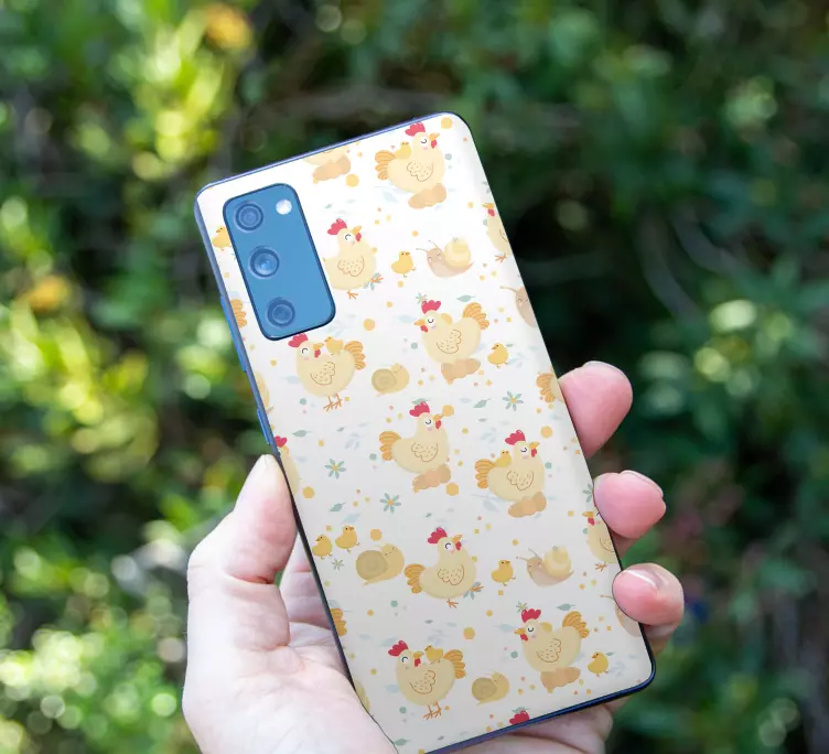 Chickens and snails cartoon  Samsung sticker - TenStickers