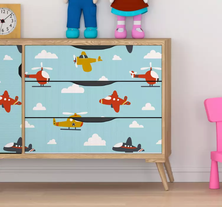 children's sky and planes furniture decal - TenStickers