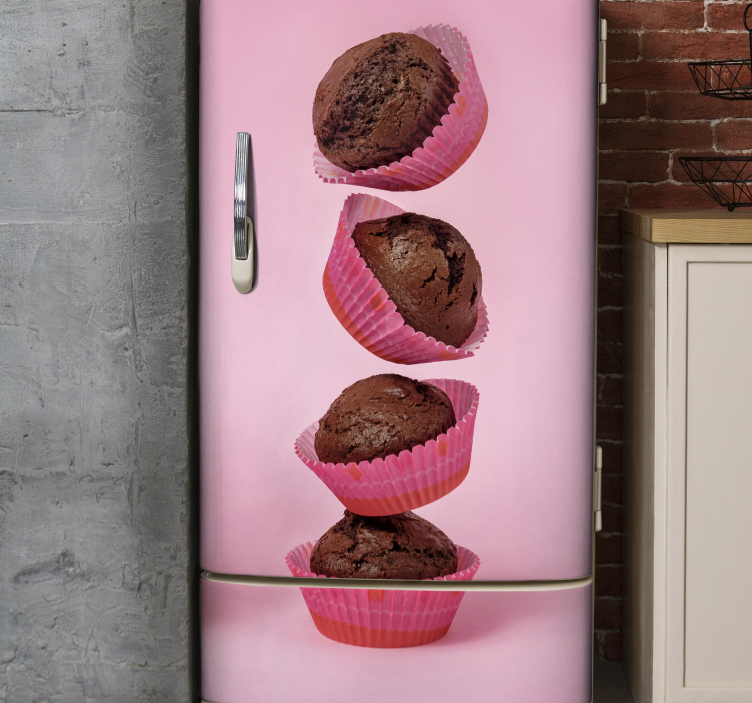 Chocolate cupcake fridge sticker - TenStickers