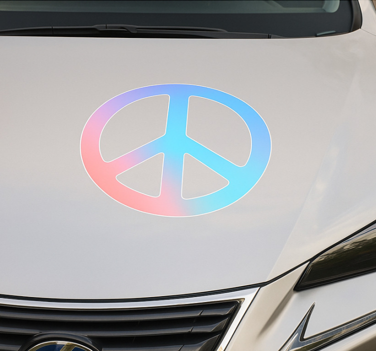 Chrome peace circle  car decal - TenStickers
