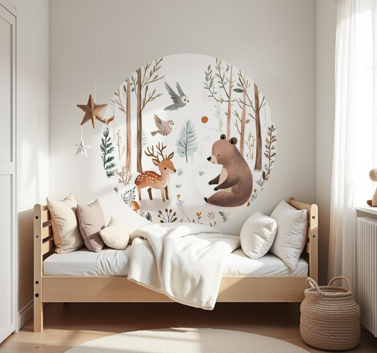 Circular forest wall decal - TenStickers