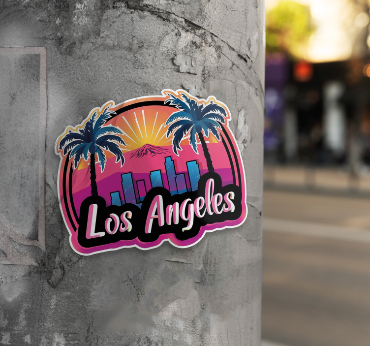 Circular Los Angeles wall sticker - TenStickers