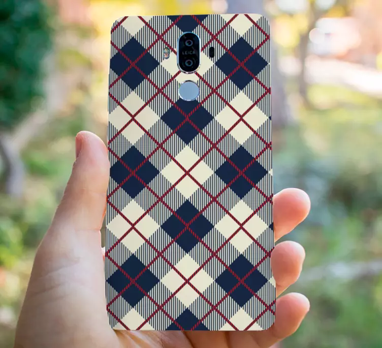 Classic scotland check pattern Huawei decal - TenStickers