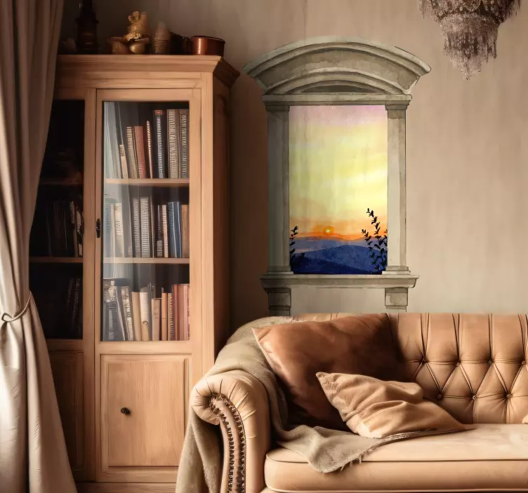 Classic window watercolor visual effects decal - TenStickers