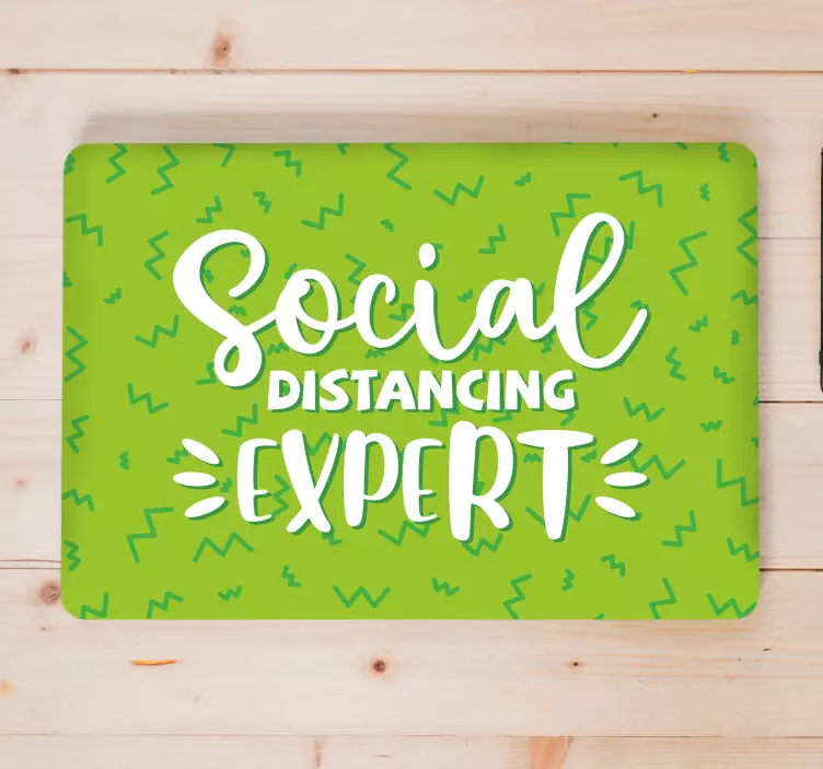Social distancing expert laptop skin - TenStickers