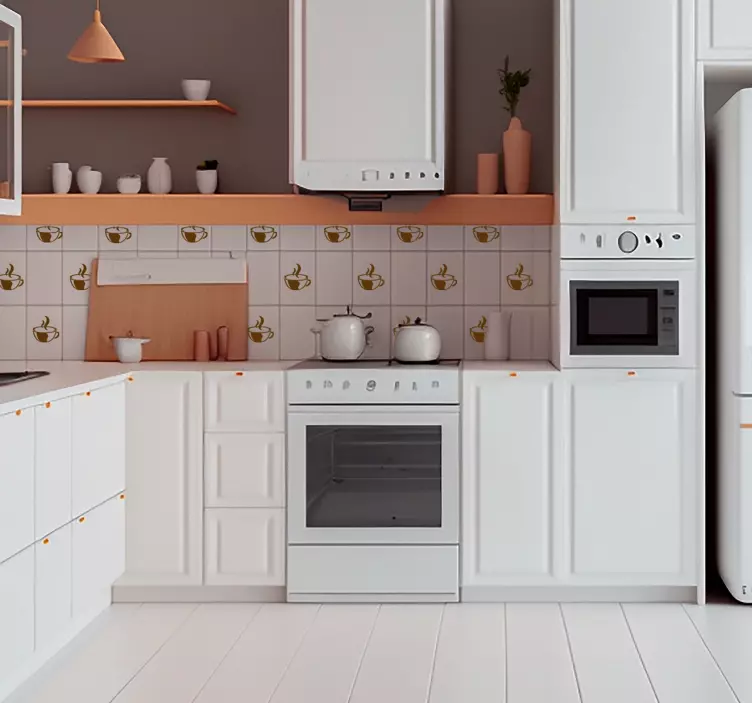 coffee drink pattern vinyl sticker - TenStickers