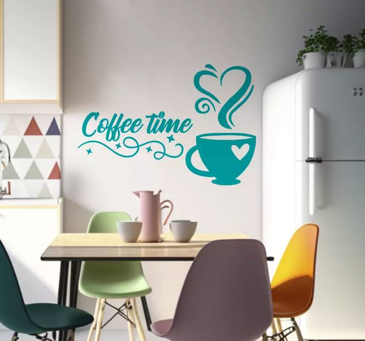 Coffee time kitchen wall sticker - TenStickers