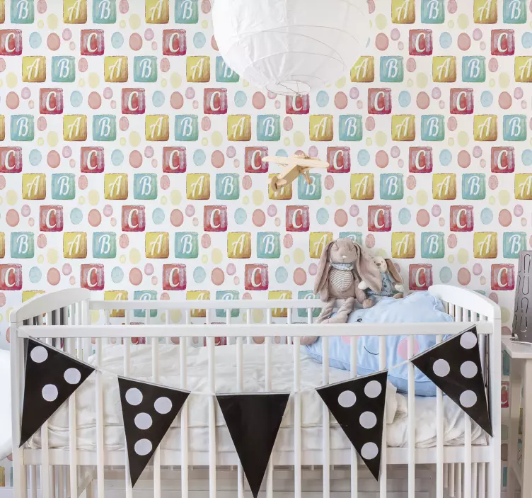 Colorful Alphabet Blocks wall stickers for kids - TenStickers