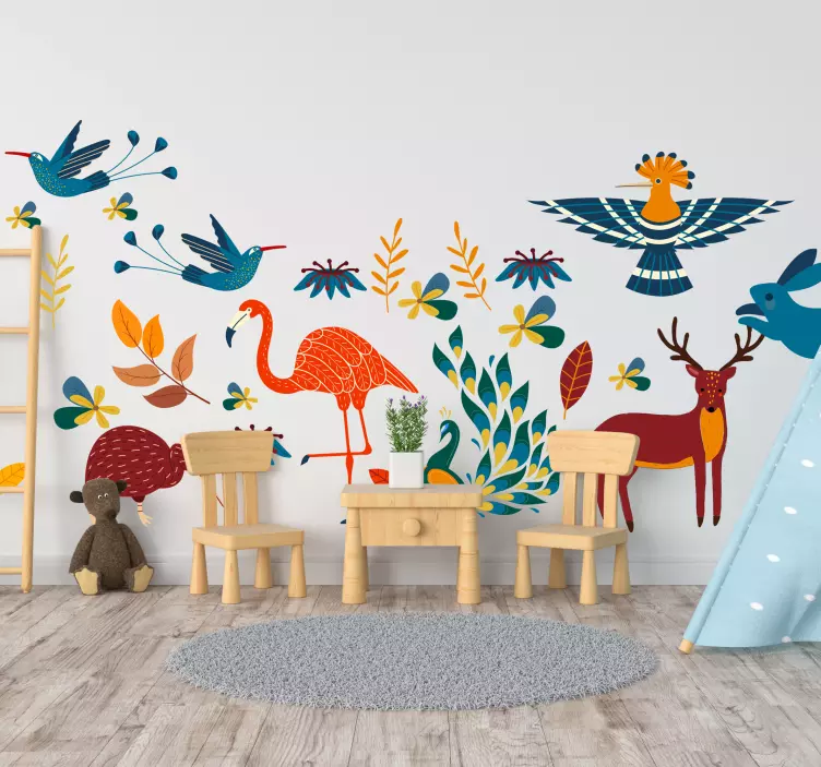 Colorful animal patterns wall sticker - TenStickers