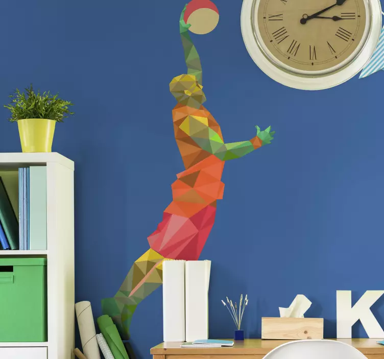 Colorful Basketball Player sports wall decal - TenStickers