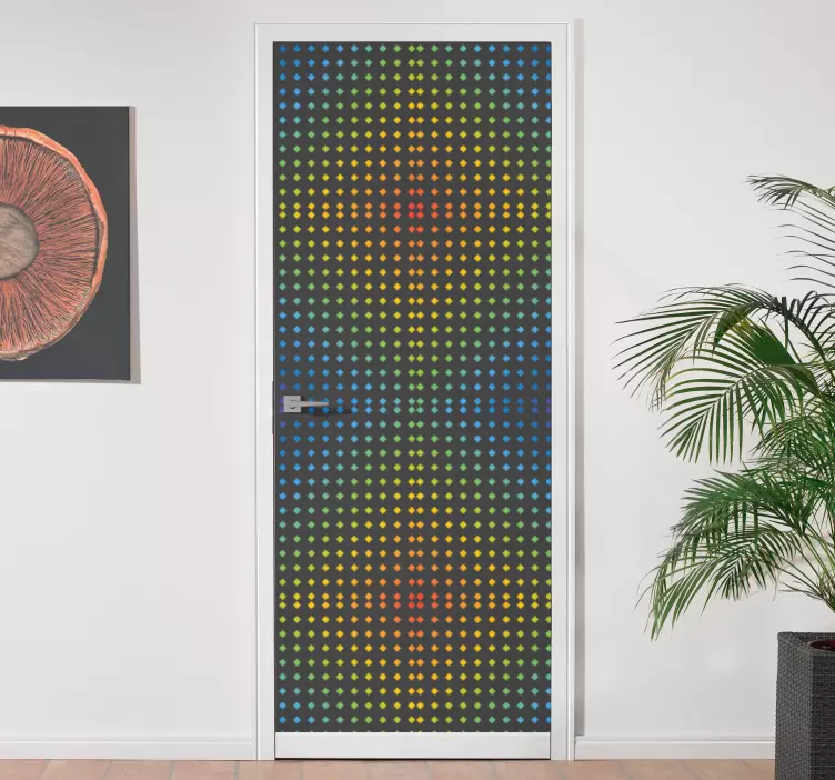 Colorful Dot Pattern door sticker - TenStickers
