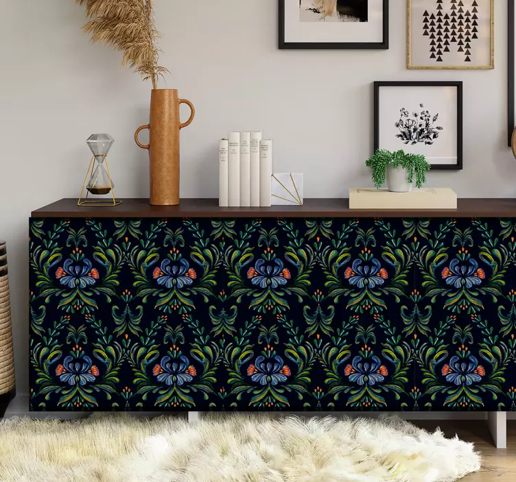 Colorful folk ornament furniture sticker - TenStickers