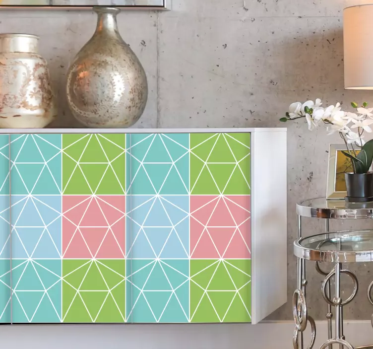 Colorful geometric pattern furniture sticker - TenStickers