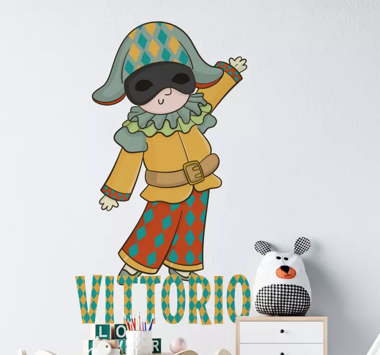 Colorful Jester Character wall stickers for kids - TenStickers